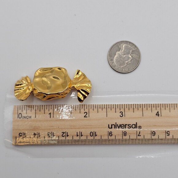 VTG Brooch Liquid Gold Wrap Hard Candy Molded Halloween Christmas Valentines Pin - Picture 8 of 8